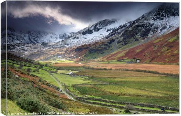 Nant Ffrancon Valley Canvas Print by Andrew Ray