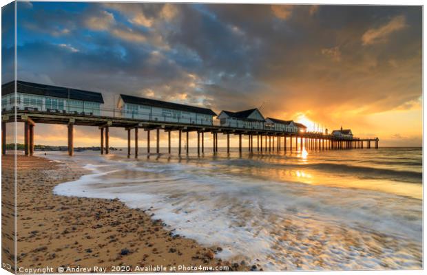 Towards sunrise (Southwold) Canvas Print by Andrew Ray