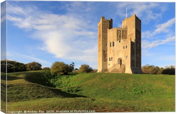 Evening light on Orford Castle Canvas Print by Andrew Ray