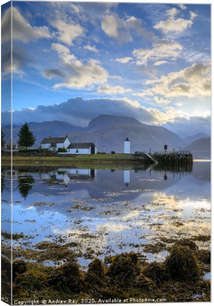 Morning at Corpach Canvas Print by Andrew Ray
