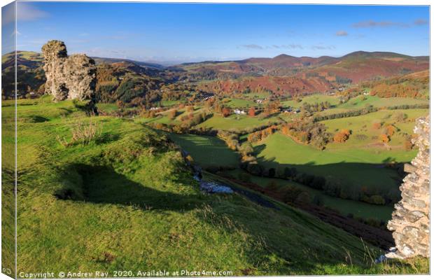 Walls on Castell Dinas Brân Canvas Print by Andrew Ray