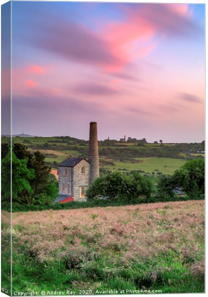 Wheal Rose at sunset Canvas Print by Andrew Ray