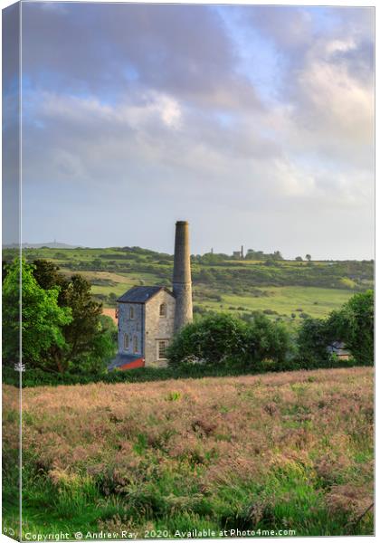 Late light at Wheal Rose Canvas Print by Andrew Ray