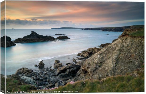 Porthcothan Bay at sunset Canvas Print by Andrew Ray