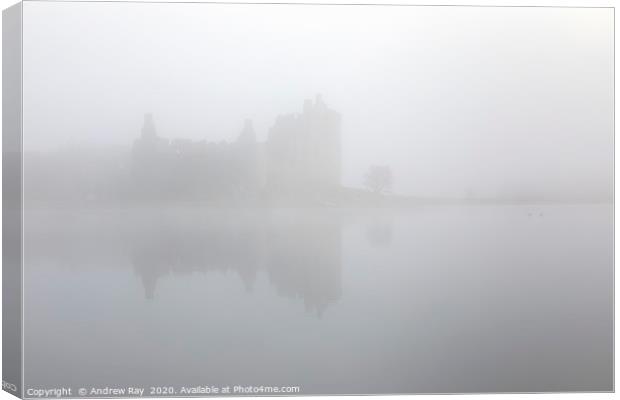 Fog at Kilchurn Castle Canvas Print by Andrew Ray