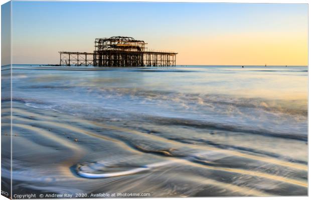 Remains of the West Pier (Brighton) Canvas Print by Andrew Ray