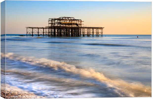 Late afternoon (Brighton West Pier) Canvas Print by Andrew Ray