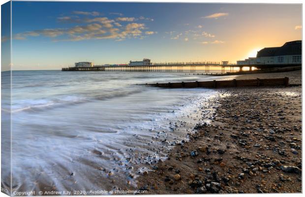 Towards Worthing Pier Canvas Print by Andrew Ray
