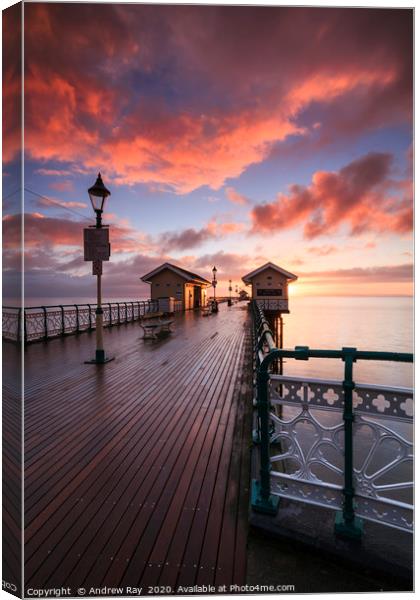 Sunrise from Penarth Pier Canvas Print by Andrew Ray