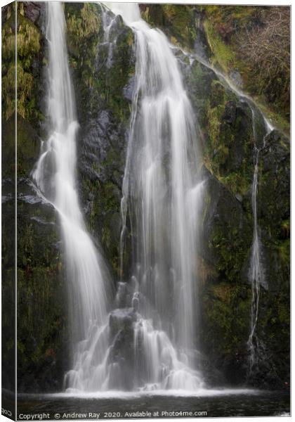 Ceunant Mawr Waterfall cascade Canvas Print by Andrew Ray
