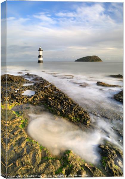 Water Swirl at Penmon Canvas Print by Andrew Ray