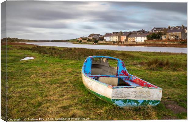 Boat at Aberffraw Canvas Print by Andrew Ray