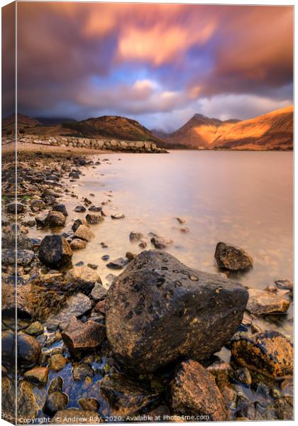 Loch Etive shoreline Canvas Print by Andrew Ray