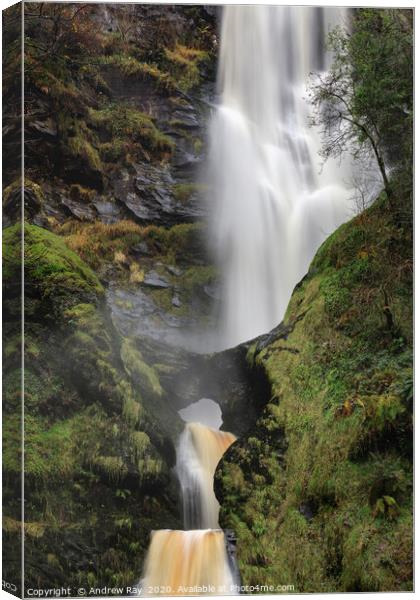 The arch at Pistyll Rhaeadr Canvas Print by Andrew Ray