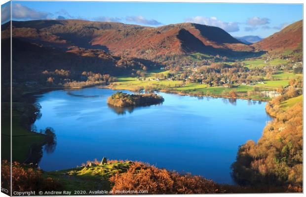 Grasmere from Loughrigg Fell Canvas Print by Andrew Ray