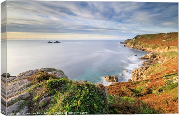 Evening light (Carn Leskys) Canvas Print by Andrew Ray