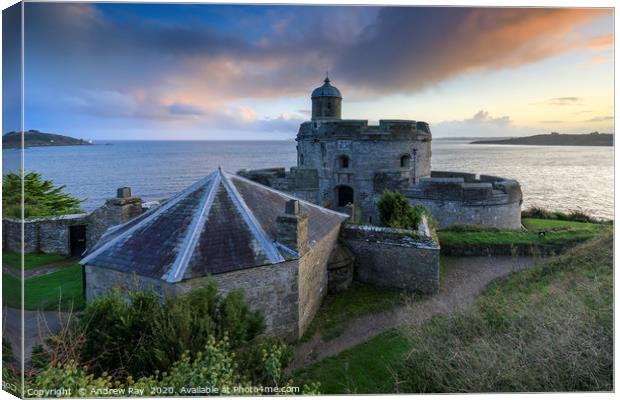St Mawes Castle at sunset Canvas Print by Andrew Ray