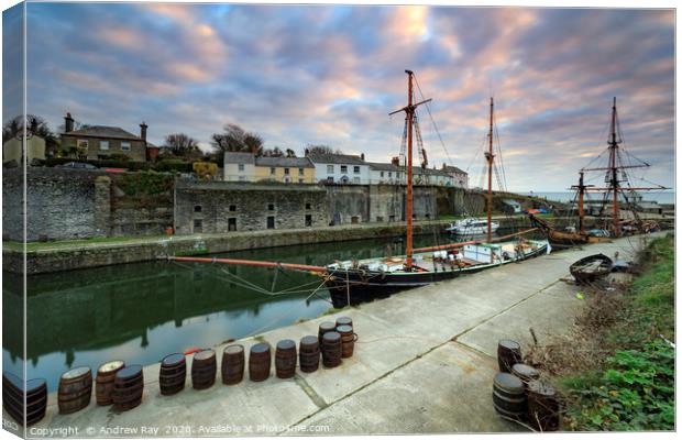Morning at Chrlestown Dock Canvas Print by Andrew Ray