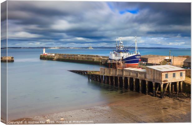 Dry dock at Newlyn Canvas Print by Andrew Ray