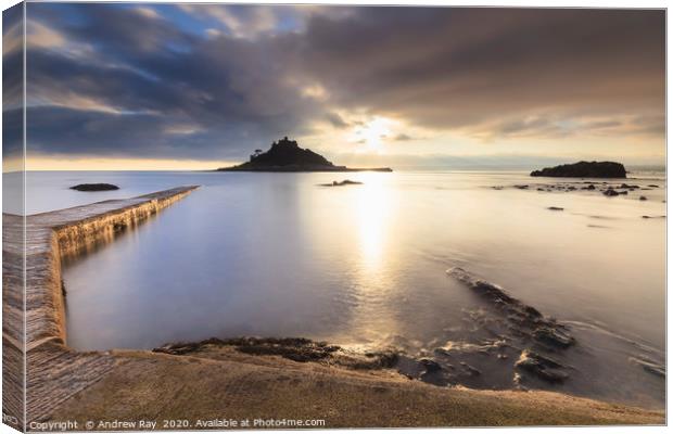 Into the light (St Michael's Mount) Canvas Print by Andrew Ray