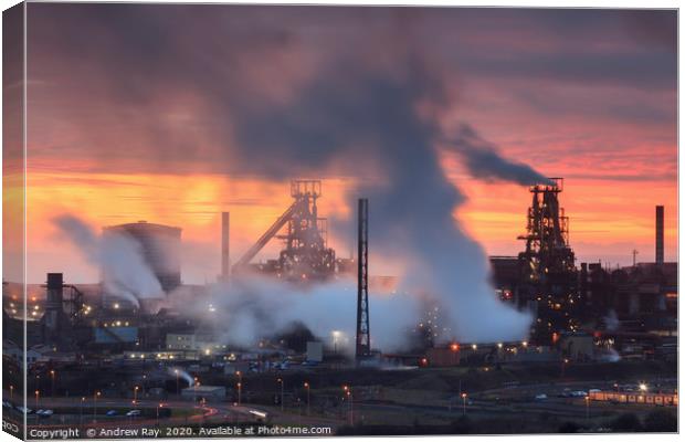 Twilight at Port Talbot Canvas Print by Andrew Ray
