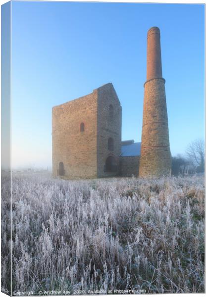 Frosty morning (Wheal Busy) Canvas Print by Andrew Ray