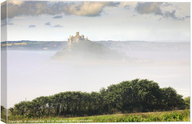 Mist at St Michael's Mount Canvas Print by Andrew Ray
