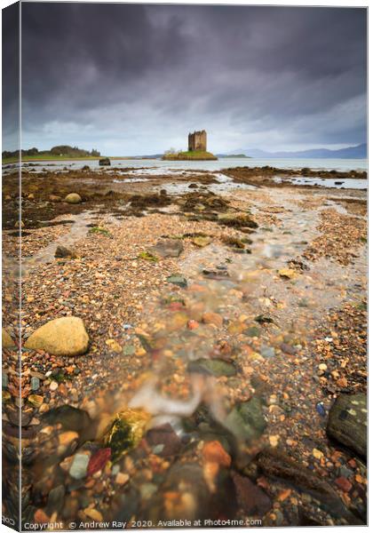 Stream at Castle Stalker Canvas Print by Andrew Ray