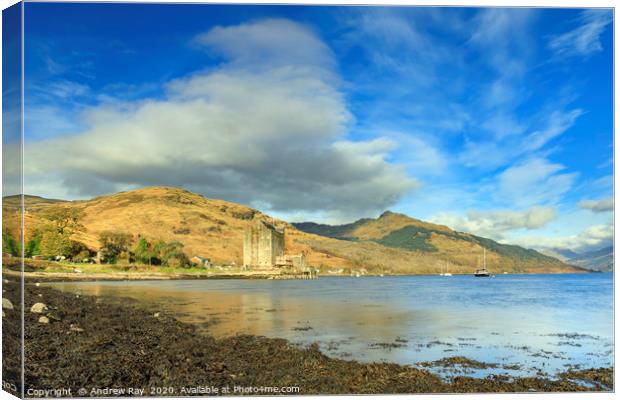 Clouds over Carrick Castle Canvas Print by Andrew Ray