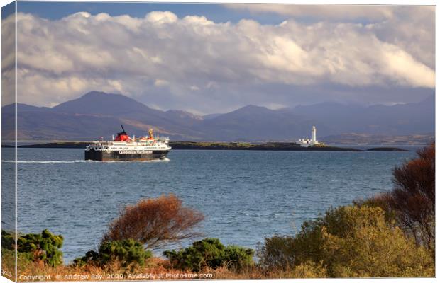 Oban to Mull Ferry Canvas Print by Andrew Ray