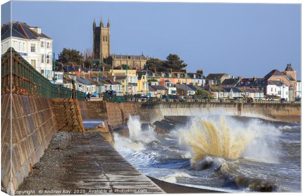 The Splash (Penzance)  Canvas Print by Andrew Ray