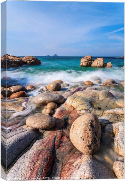 Porth Nanven Shore Canvas Print by Andrew Ray