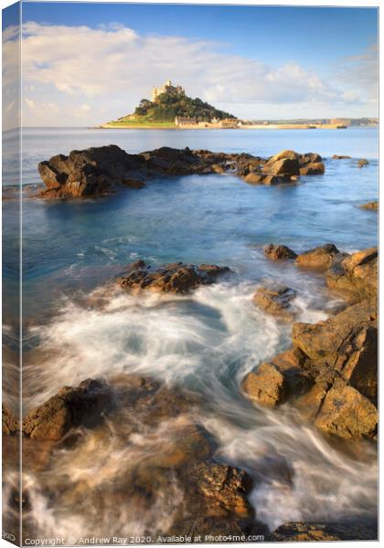 St Michael's Mount at high tide Canvas Print by Andrew Ray
