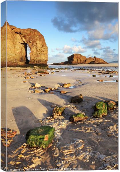 Low tide (Perranporth) Canvas Print by Andrew Ray