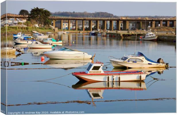 Boats at Hayle Canvas Print by Andrew Ray