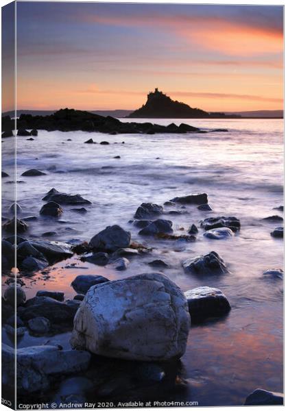 Sunset at Mounts Bay Canvas Print by Andrew Ray