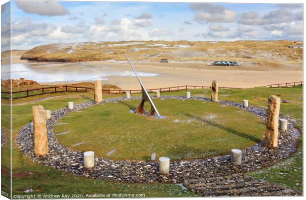 Sundial (Perranporth) Canvas Print by Andrew Ray