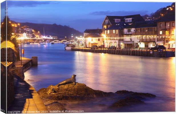 Looe at twilight Canvas Print by Andrew Ray