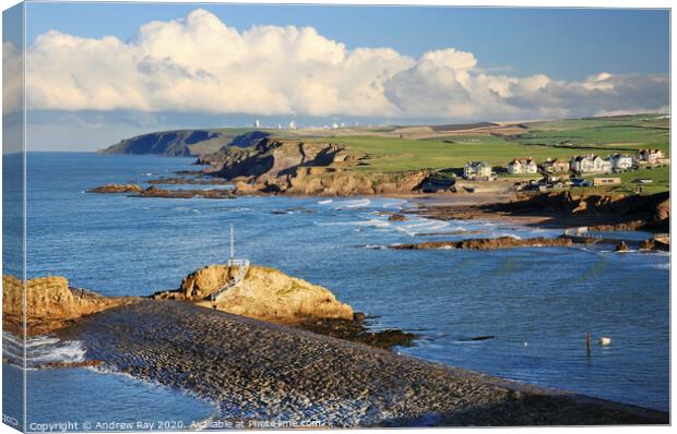 Bude Breakwater Canvas Print by Andrew Ray