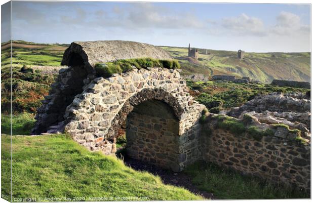 Mine workings (Botallack) Canvas Print by Andrew Ray