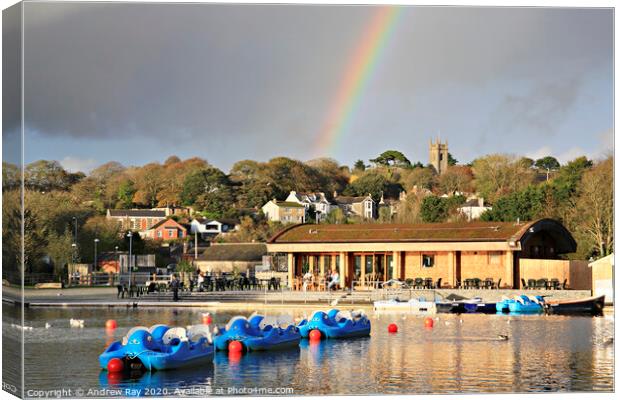 Helston Boating Lake Canvas Print by Andrew Ray