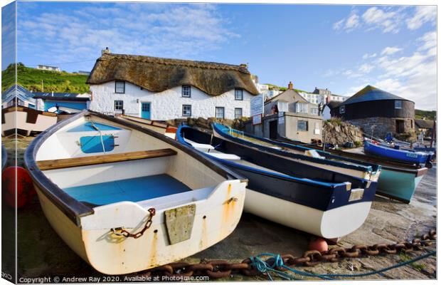 Boats at Sennen Cove Canvas Print by Andrew Ray