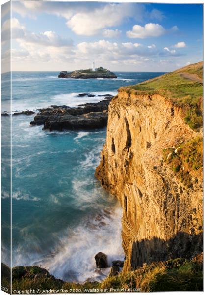 Godrevy Point Canvas Print by Andrew Ray