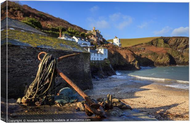 Anchor at Port Isaac Canvas Print by Andrew Ray
