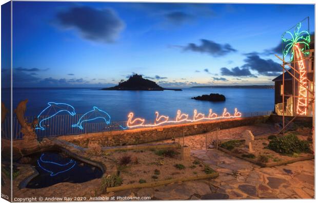 Marazion Christmas Lights Canvas Print by Andrew Ray