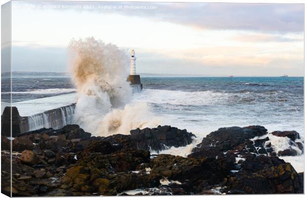 Stormy Seas at Aberdeen Canvas Print by Howard Kennedy