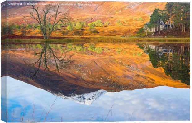 Still water reflections Loch Affric Canvas Print by Howard Kennedy