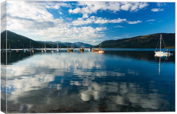 Early morning reflections on Loch Broom Canvas Print by Howard Kennedy