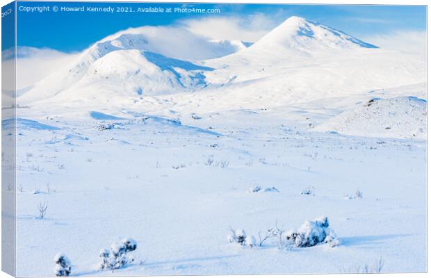 The Black Mount in winter Canvas Print by Howard Kennedy