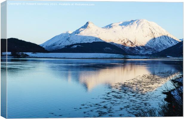 Pap of Glencoe in Winter Canvas Print by Howard Kennedy